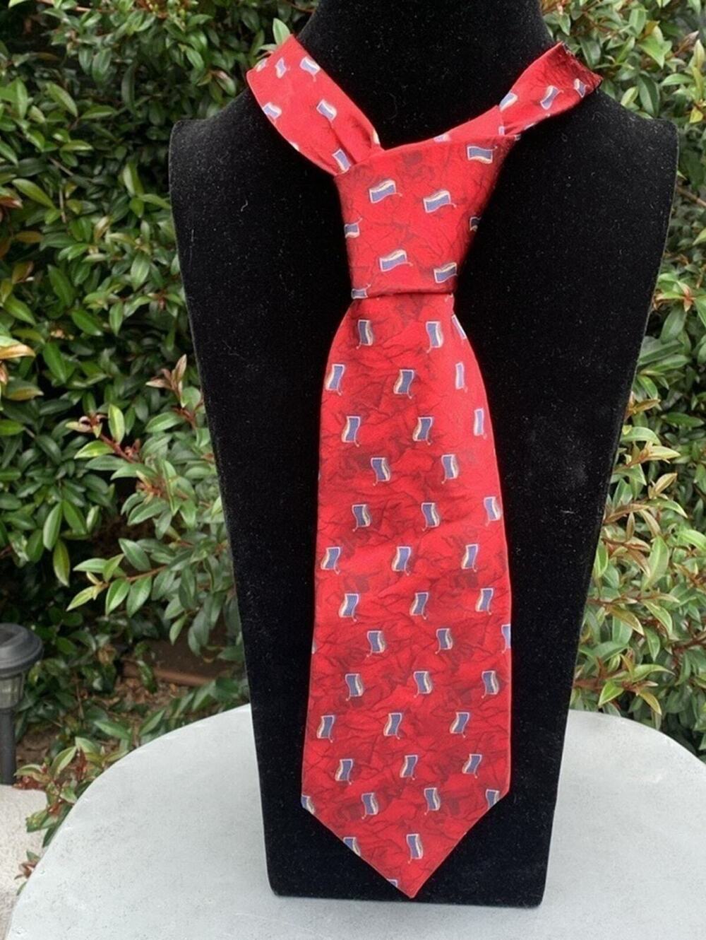 Vintage Classic Preppy Designer Novelty Print Necktie NWT Deadstock